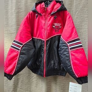 Nwt Chicago Bulls winter jacket Fans Gear NBA licensed mens med red black Jordan